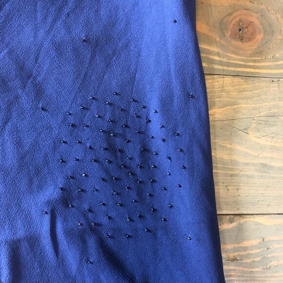 Casual Corner royal blue flared lined sheer skirt women's size 14 NEW - Picture 3 of 8